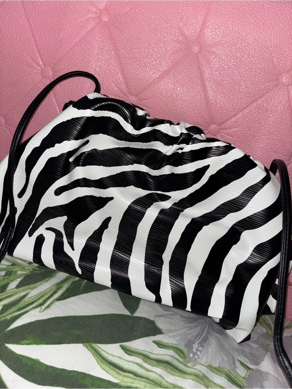 Black & White Zebra Print Shoulder Bag